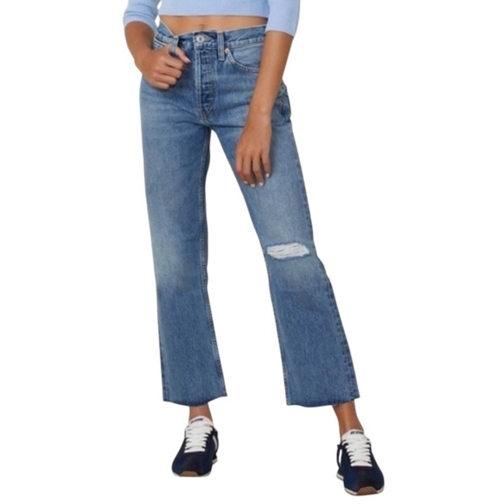 RE/DONE‎ 90S Loose Straight Jeans in Light Worn 11
